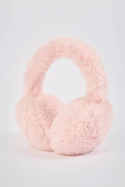 Oh Polly Gym Accessories^Faux-Fur Earmuffs in Pastel Pink PastelPink