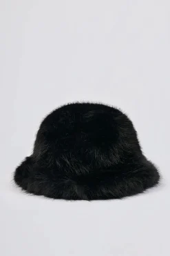 Oh Polly Gym Accessories^Faux-Fur Hat in Black