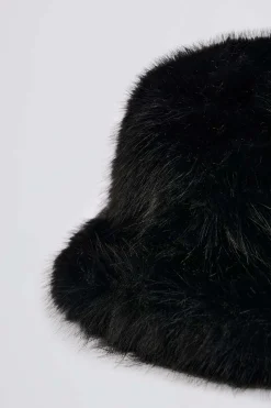 Oh Polly Gym Accessories^Faux-Fur Hat in Black