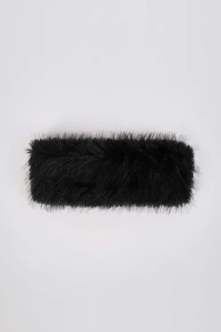 Oh Polly Gym Accessories^Faux-Fur Headband in Black