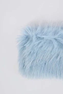 Oh Polly Gym Accessories^Faux-Fur Headband in Ice Blue IceBlue