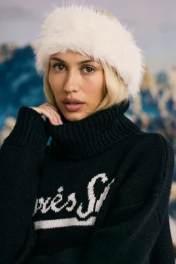 Oh Polly Gym Accessories^Faux-Fur Headband in Ice White IceWhite