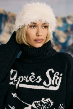 Oh Polly Gym Accessories^Faux-Fur Headband in Ice White IceWhite
