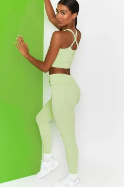 Oh Polly Women'S Clothing Sale - $65 And Under | Women'S Clothing Sale - $40 And Under^Feel Your Power Ribbed Racer Crop Top in Lime