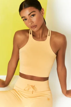 Oh Polly Women'S Clothing Sale - $65 And Under | Women'S Clothing Sale - $40 And Under^Feel Your Power Ribbed Racer Crop Top in Yellow