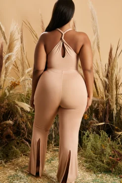 Oh Polly Women'S Clothing Sale - $65 And Under | Women'S Clothing Sale - $40 And Under^Figure You Out Split Hem Leggings in Tan