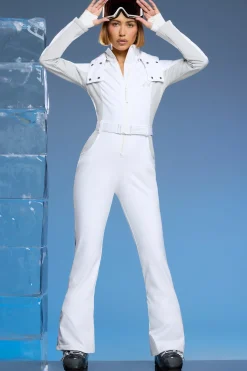 Oh Polly Coats^Fleece Lined Ski Suit in White