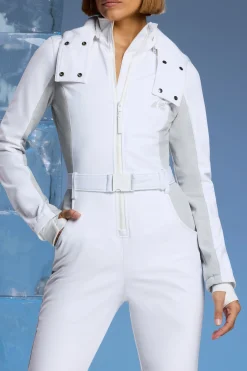 Oh Polly Coats^Fleece Lined Ski Suit in White