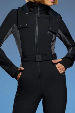 Oh Polly Coats^Fleece Lined Ski Suit in Black