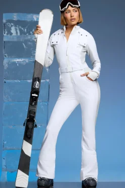 Oh Polly Coats^Fleece Lined Ski Suit in White