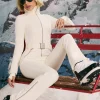 Oh Polly Coats^Fleece-Lined Belted Ski Suit in Ice White IceWhite