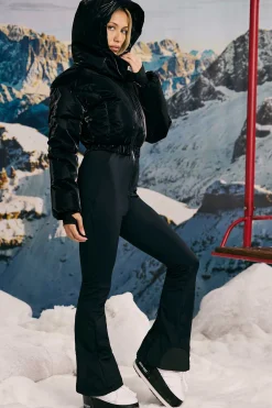 Oh Polly Coats^Fleece-Lined Hooded Ski Suit in Black