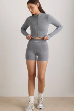 Oh Polly Women'S Clothing Sale - $65 And Under | Women'S Clothing Sale - $40 And Under^FlexiRib Cropped Jacket in Grey Melange GreyMelange