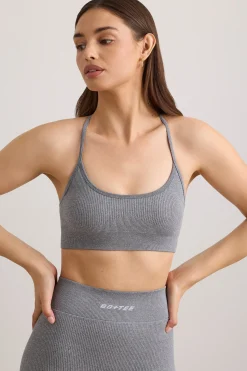 Oh Polly Women'S Clothing Sale - $65 And Under | Women'S Clothing Sale - $40 And Under^FlexiRib Scoop Neck Sports Bra in Grey Melange GreyMelange