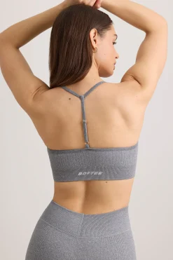 Oh Polly Women'S Clothing Sale - $65 And Under | Women'S Clothing Sale - $40 And Under^FlexiRib Scoop Neck Sports Bra in Grey Melange GreyMelange