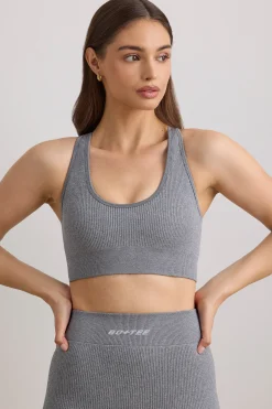 Oh Polly Women'S Clothing Sale - $65 And Under | Women'S Clothing Sale - $40 And Under^FlexiRib Wide Strap Sports Bra in Grey Melange GreyMelange