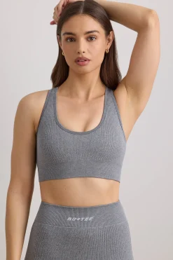 Oh Polly Women'S Clothing Sale - $65 And Under | Women'S Clothing Sale - $40 And Under^FlexiRib Wide Strap Sports Bra in Grey Melange GreyMelange