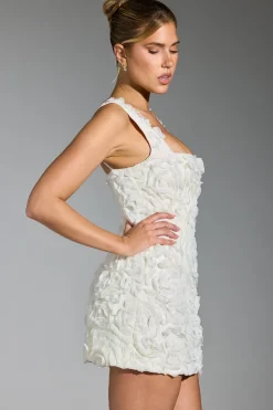 Oh Polly Party Dresses | Bride To Be^Floral-Appliqué Corset Mini Dress in White
