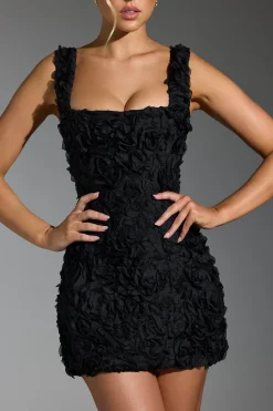 Oh Polly Wedding Guest | Party Dresses^Floral-Appliqué Corset Mini Dress in Black