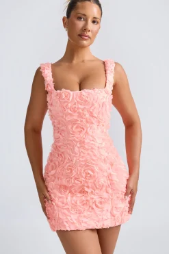 Oh Polly Wedding Guest | Party Dresses^Floral-Appliqué Corset Mini Dress in Coral