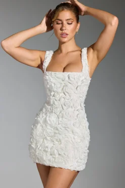 Oh Polly Party Dresses | Bride To Be^Floral-Appliqué Corset Mini Dress in White