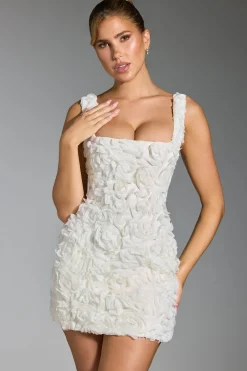 Oh Polly Party Dresses | Bride To Be^Floral-Appliqué Corset Mini Dress in White