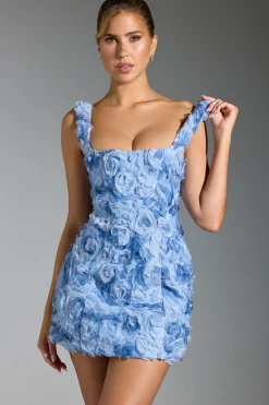 Oh Polly Wedding Guest | Homecoming Dresses^Floral-Appliqué Corset Mini Dress in Blue