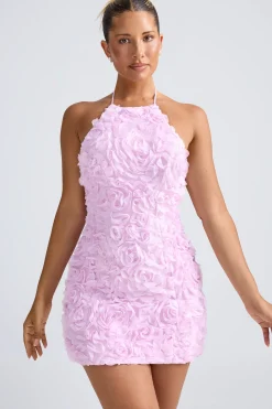 Oh Polly Wedding Guest | Party Dresses^Floral-Appliqué Halterneck A-Line Mini Dress in Lilac
