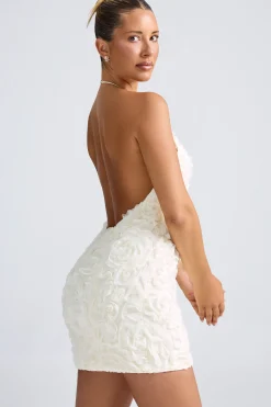 Oh Polly Party Dresses | Birthday^Floral-Appliqué Halterneck A-Line Mini Dress in White
