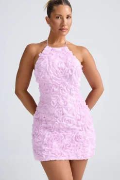 Oh Polly Wedding Guest | Party Dresses^Floral-Appliqué Halterneck A-Line Mini Dress in Lilac
