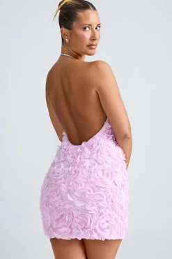 Oh Polly Wedding Guest | Party Dresses^Floral-Appliqué Halterneck A-Line Mini Dress in Lilac