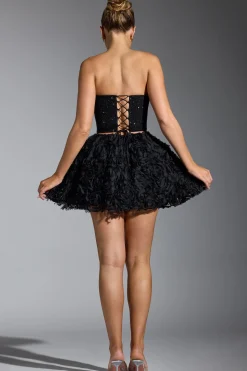 Oh Polly Women'S Clothing Sale - $65 And Under | Wedding Guest^Floral-Appliqué Mini Skirt in Black