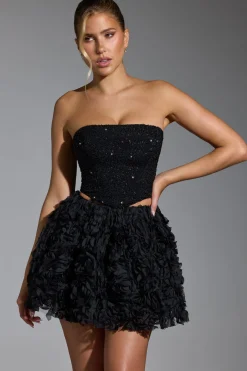 Oh Polly Women'S Clothing Sale - $65 And Under | Wedding Guest^Floral-Appliqué Mini Skirt in Black