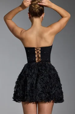 Oh Polly Women'S Clothing Sale - $65 And Under | Wedding Guest^Floral-Appliqué Mini Skirt in Black