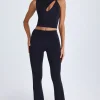 Oh Polly Fall Outfits^Foldover Flared Trousers in Black
