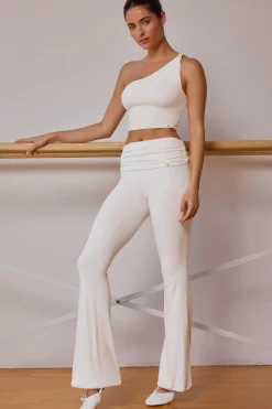 Oh Polly Matching Sets^Fold-Over Flared Trousers in Soft White SoftWhite