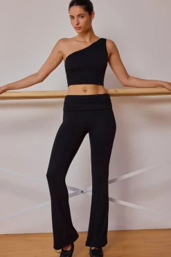 Oh Polly Matching Sets^Fold-Over Flared Trousers in Black