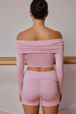 Oh Polly Matching Sets | Shorts^Fold-Over Mini Shorts in Soft Pink SoftPink