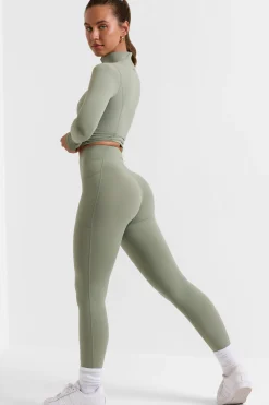 Oh Polly Matching Sets | Leggings^Full Length Leggings with Pockets in Bamboo Green BambooGreen