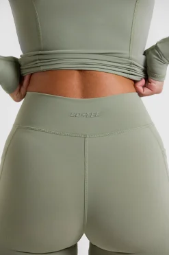 Oh Polly Matching Sets | Leggings^Full Length Leggings with Pockets in Bamboo Green BambooGreen