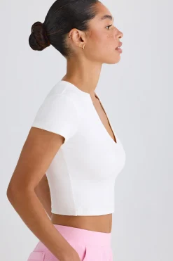 Oh Polly Tee'S & Tanks^Graphic-Print Cropped T-Shirt in White