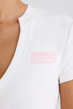 Oh Polly Tee'S & Tanks^Graphic-Print Cropped T-Shirt in White