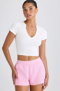 Oh Polly Tee'S & Tanks^Graphic-Print Cropped T-Shirt in White