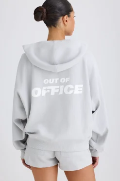 Oh Polly Sweatshirts^Graphic-Print Hoodie in Pacific Grey PacificGrey