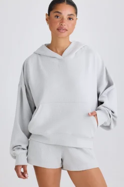 Oh Polly Sweatshirts^Graphic-Print Hoodie in Pacific Grey PacificGrey