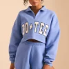 Oh Polly Sweatshirts | Matching Sets^Half Zip Sweater in Cerulean Blue CeruleanBlue