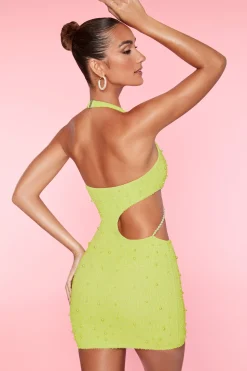 Oh Polly Women'S Clothing Sale - $65 And Under | Party Dresses^Halter Neck Cut Out Mini Dress in Lime