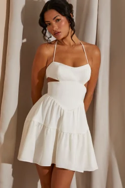 Oh Polly Bride To Be | Graduation Dresses^Halter Neck Cut Out Mini Dress in White