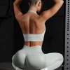 Oh Polly Sports Bras^Halter Neck Sports Bra in Grey