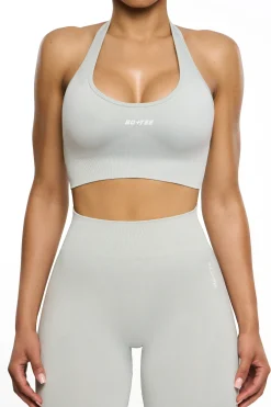 Oh Polly Sports Bras^Halter Neck Sports Bra in Grey